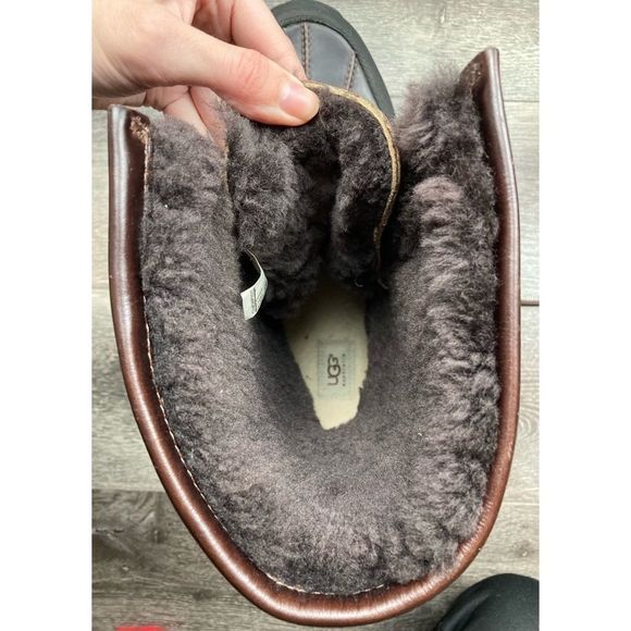Ugg Australia leather butte shearling lined brown wool plaid snow boots - Picture 9 of 13